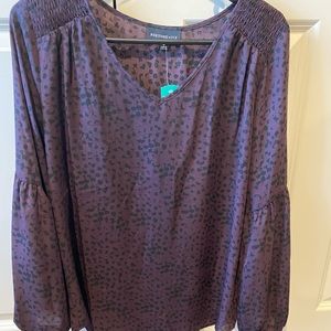Purple cheetah print blouse